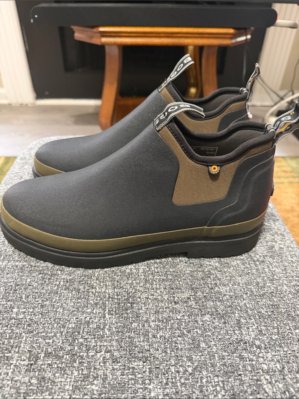 Bogs Men's Black and Olive Chelsea Waterproof Rain & Snow Boots